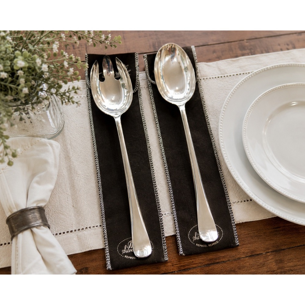 Gerity Georgian Salad Serving Spoon Fork Set Silverplate Reproduction 13 Inch